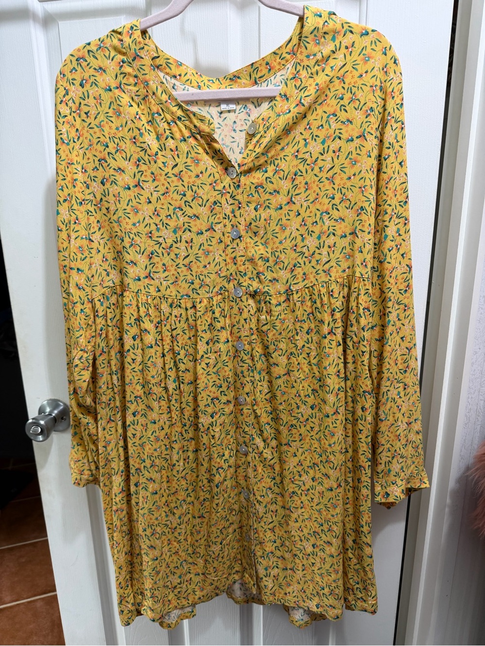O'Neill Yellow Floral Button-Front Girls' Dress